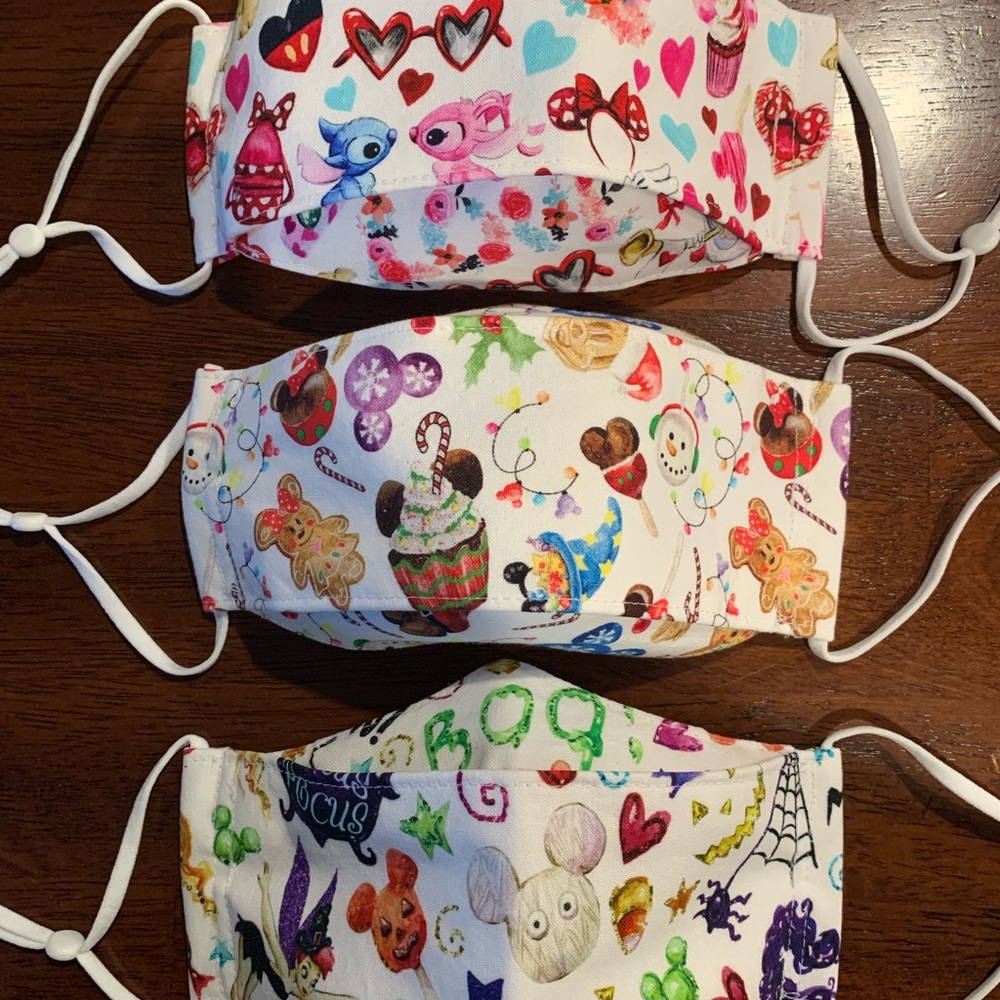 Disney Holiday Handmade 3D Face Mask Bundle
